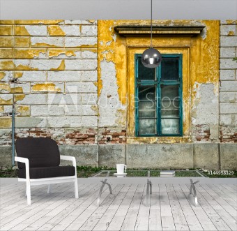 Picture of Old building damaged facade window